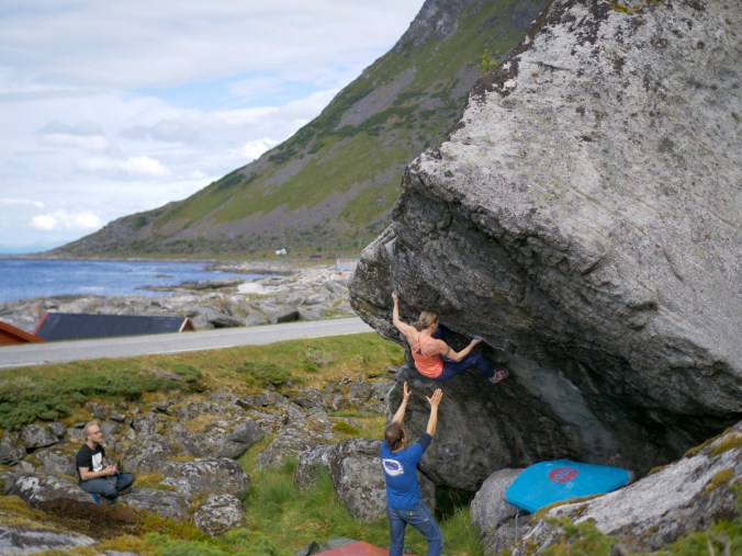 Old Man and the Sea (7B+). Tämä reitti ei ihan mennyt, mutta jääpähän jotain tekemistä seuraavallekin vuodelle. Kuva: Jani Lehtola.